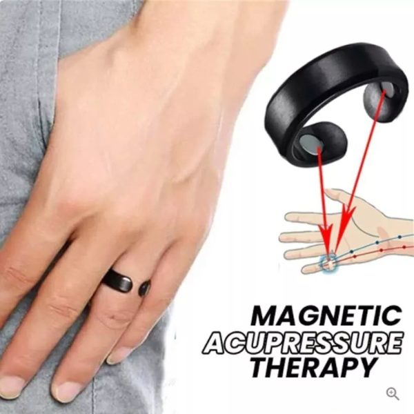 Magnetic slimming ring in stainless steel with dual magnets for weight loss and metabolism boost