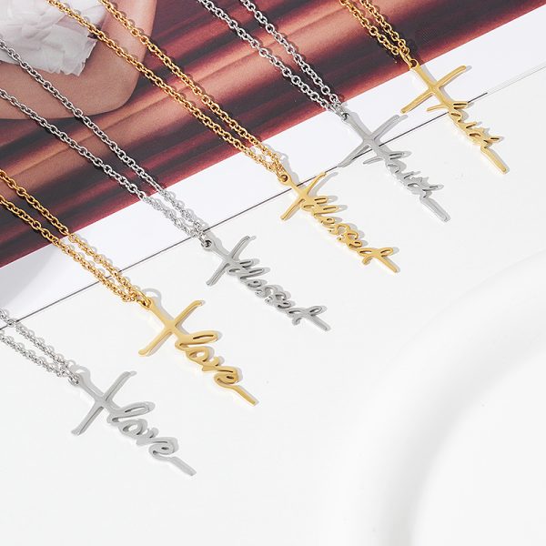 cross letter pendant necklace
