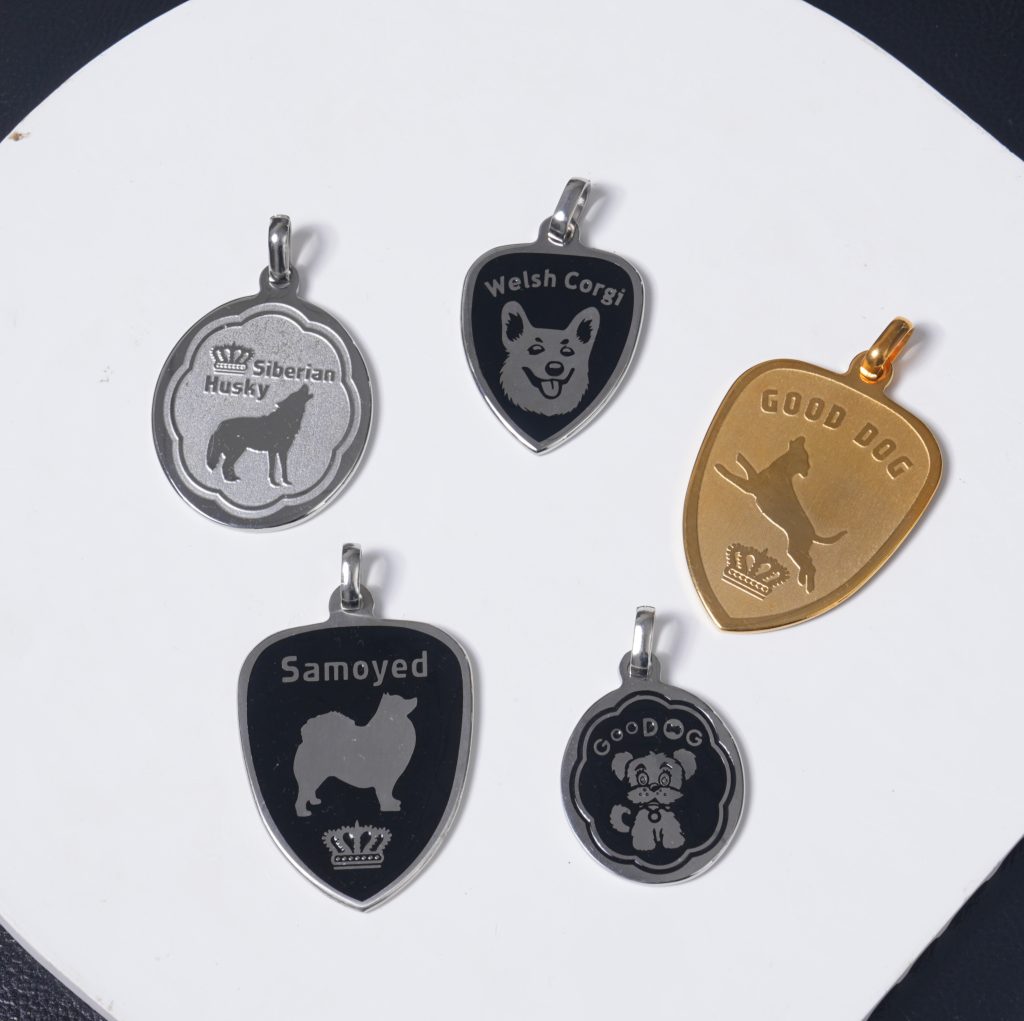 Dog breed pendants stainless steel husky corgi samoyed good dog