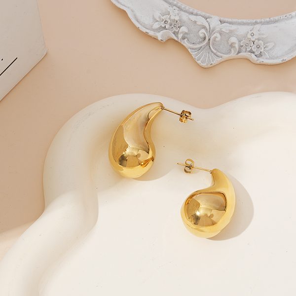 Geometric gold hoop earrings stainless steel, custom jewelry