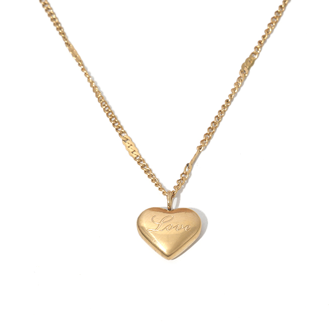 Gold heart love pendant necklace stainless steel, romantic jewelry-custom stainless steel jewelry manufacturer