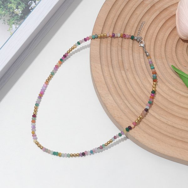 Multicolor beaded necklace vibrant handmade jewelry