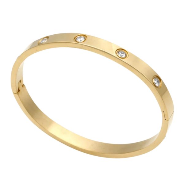 Brilliant Stainless Steel Love Bangle Bracelet – Unisex Jewelry for Every Occasion