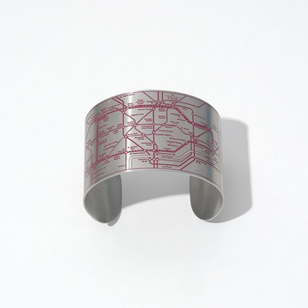 Wide engraved cuff bracelet map enamel-custom stainless steel jewelry manufacturer