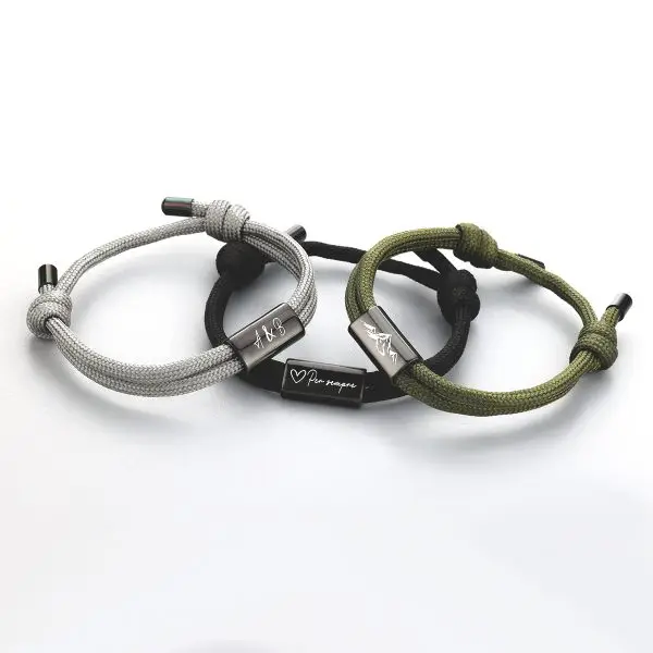 Custom Engraved Rope Bracelet – Adjustable and Personalized