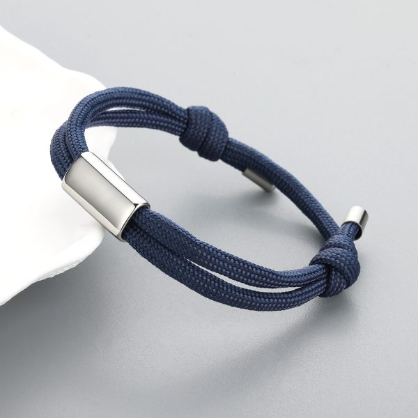 Custom Engraved Rope Bracelet – Adjustable and Personalized