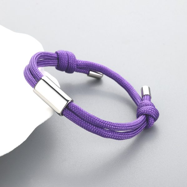 Custom Engraved Rope Bracelet – Adjustable and Personalized