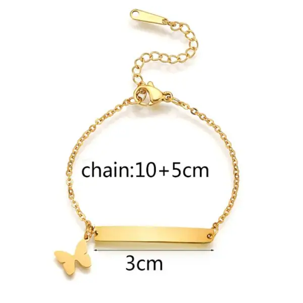 Custom stainless steel kids bracelet with personalized engraving