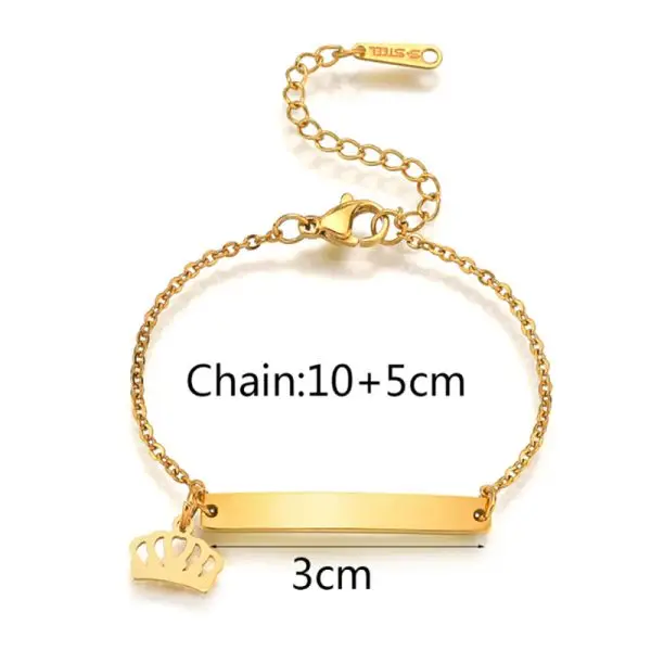 Custom stainless steel kids bracelet with personalized engraving