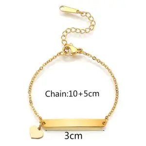 Custom stainless steel kids bracelet with personalized engraving