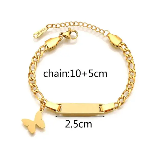 Custom stainless steel kids bracelet with personalized engraving
