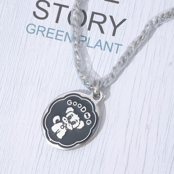 custom dog tag pendants in shield, round, and bone shapes