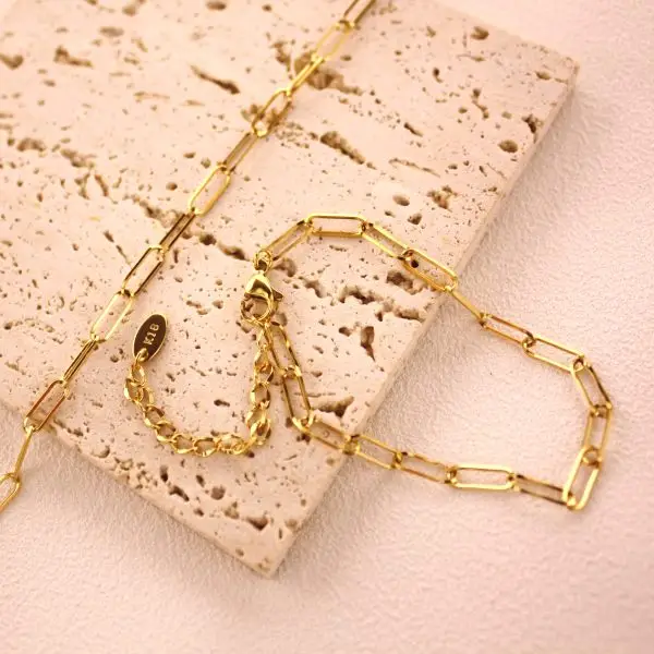 Elegant Paperclip Chain Bracelet – Gold Stainless Steel Minimalist Jewelry (3)