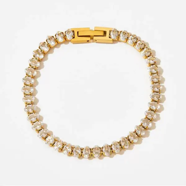Elegant women's bracelet set with charms, beads, and crystals
