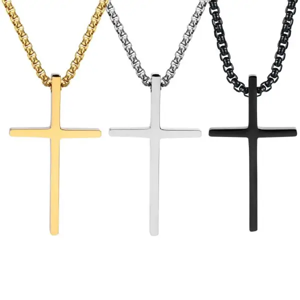 Engravable Cross Pendant Necklace – Custom Stainless Steel Scripture Jewelry