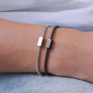 Engraved Name Bracelet for Men – Custom Stainless Steel Chain with 4 Name Slots