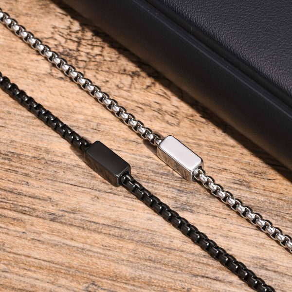 Engraved Name Bracelet for Men – Custom Stainless Steel Chain with 4 Name Slots