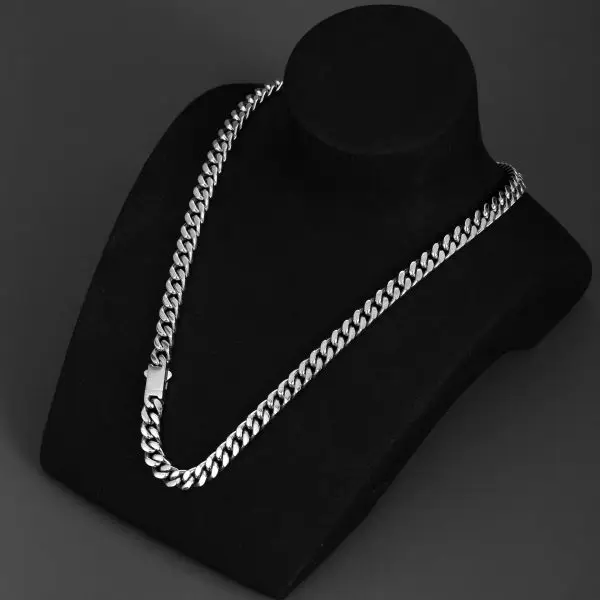 Gold Cuban Link Chain Necklace – Stainless Steel Hip-Hop Jewelry for Men