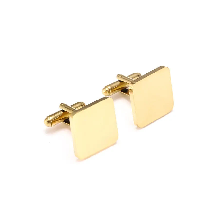 Modern Square Stainless Steel Cufflinks for men – Polished Formal Jewelry