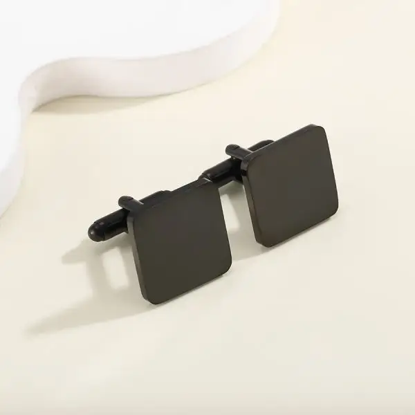 Modern Square Stainless Steel Cufflinks for men – Polished Formal Jewelry