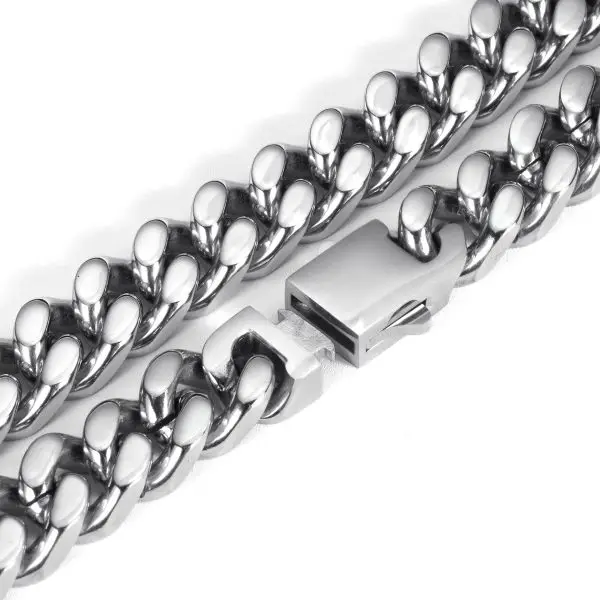 Gold Cuban Link Chain Necklace – Stainless Steel Hip-Hop Jewelry for Men