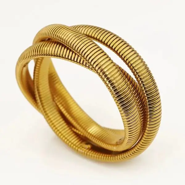 Stretch Coil Choker Bracelet – Stainless Steel Gold and Silver Flexible Jewelry