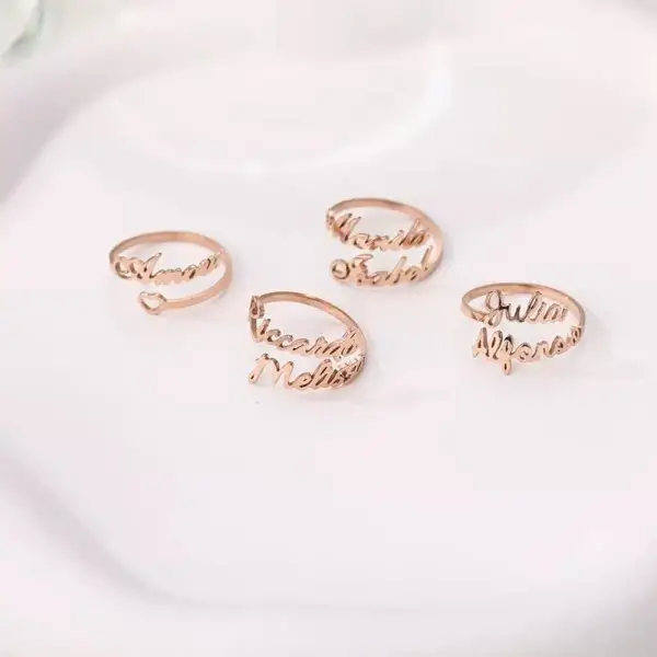 Personalized Name Ring – Custom Stainless Steel Letter Rings for Women & Men - Image 3