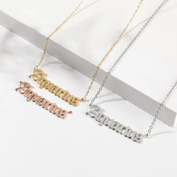 Custom Name Necklace – Personalized Stainless Steel Name Pendant for Women